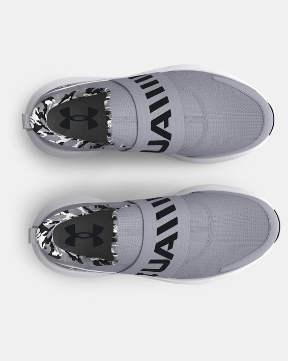 Boys' Grade School UA Surge 3 Slip Printed Running Shoes, Gray, pdpMainDesktop image number 2